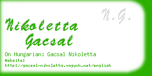 nikoletta gacsal business card